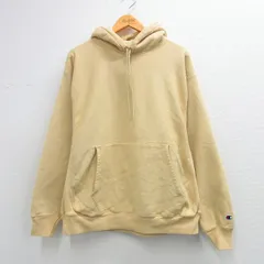 XL/古着 長袖 チャンピオン Champion リバースウィーブ パーカー メンズ 00年代 00s 無地 薄黄 26mar06
