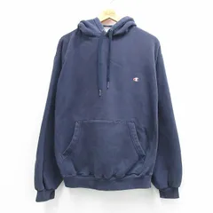 XL/古着 長袖 チャンピオン Champion リバースウィーブ パーカー メンズ 00年代 00s ワンポイントロゴ 濃紺 26mar06