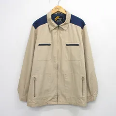 XL/古着 シアーズ 長袖 ジャケット メンズ 80年代 80s ツートンカラー 大きいサイズ ロング丈 ベージュ系他 26mar06