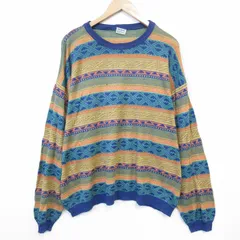 XL/古着 ゲス GUESS 長袖 ブランド セーター メンズ クルーネック イタリア製 薄紺他 26mar06のサムネイル