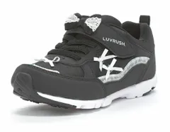 【moonstar】LUVRUSH LV 1233 BLACK ムーンスター ラブラッシュ ブラック 子供靴 キッズ スニーカー スーパースター 抗菌防臭 軽量 運動会 女の子 シューズ