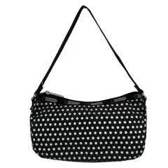 LESPORTSAC(レスポートサック) ハンドバッグ - 黒×ライトグレー ドット柄/ミニバッグ