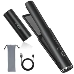 【送料無料】ヘアアイロン コードレス 充電式 ミニ ストレートヘアアイロン 三段階温度調節可能 前髪 コンパクト 軽量 蓋付き 全髪質対応 ワイヤレス 男女