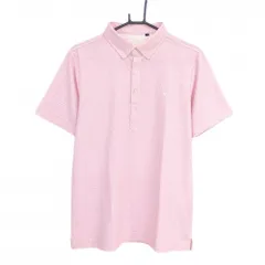 キャロウェイ 半袖ポロシャツ ピンク×白 総柄 ロゴ刺しゅう  メンズ L ゴルフウェア Callaway