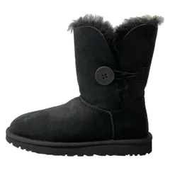 UGG(アグ) ショートブーツ JAPAN 22 レディース美品  ベイリーボタン 5803 黒 ムートン