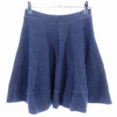 ローズバッド ROSE BUD フレアスカート ミニ サイドファスナー コットン 格子柄 F 紺 ネイビー ボトムス /T2のサムネイル
