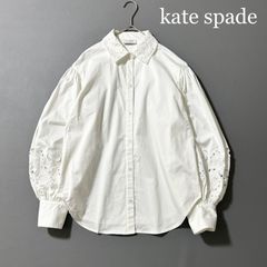 新品✨ シルク100% ケイトスペード フリルブラウス レース タッセル M 