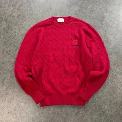 90s Vintage TRUSSARDI L/S Cable Chain Sweater トラサルディ 長袖 ケーブル チェーン ニット セーター クルーネック ロゴ刺繍 ウール ヴィンテージ メンズのサムネイル