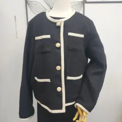 66ガールズ ツイード ブラック ジャケット 内側 キルティング free