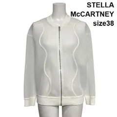◇ ステラマッカートニー STELLA McCARTNEY エアテックスメッシュ ベースボールジャケット 長袖 白 ホワイト 38 M 9号 レディース S6D023のサムネイル