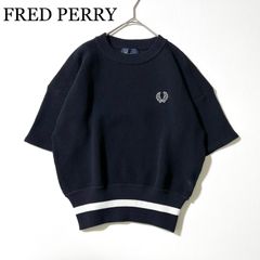 極美品 フレッドペリー ハイネック半袖ニット リネン混 シアー 月桂樹