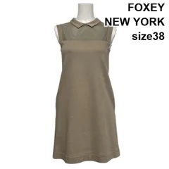 ◇ フォクシーニューヨーク FOXEY デイジーポロ ワンピース ノースリーブ ミニ丈 Aライン チュール 綿混 38 M 9号 レディース S6C785のサムネイル