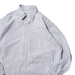 90's 00’s USA製 ブルックスブラザーズ ストライプ オックスフォード ボタンダウンシャツ 16 1/2-33 青×白 アメリカ製 ポロカラーシャツ アメリカ古着 USED ビンテージ ヴィンテージ