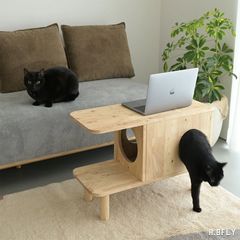 送料無料キャットキューブ幅45cm 無垢材 キャットハウス 新品（93