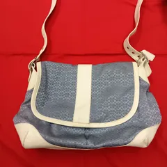 COACH ショルダーバッグ 5706  シグネチャー  ライトブルー メッセンジャーバッグ