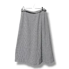 'S MaxMara エスマックスマーラ 千鳥格子柄 ロングスカート 大きいサイズ  ウール混 フレアスカート レディース サイズ46 ブラック×ホワイト 冬 ゴーゴー古着久喜倉庫店 22 No.K1765のサムネイル