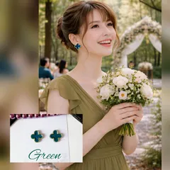 人気ꕤ︎︎ 四葉 クローバー ピアス イヤリング グリーン