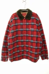 シュプリーム SUPREME 21AW FAUX FUR COLLAR FLANNEL SHIRT RED XL フェイクファー カラー フランネル シャツ 裏地キルティング ロゴ刺繍 【ブランド古着ベクトル】【中古】☆AA★260119