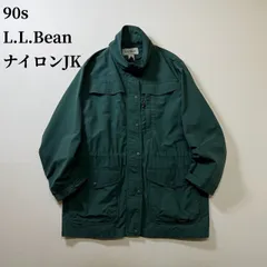 90s L.L.Bean　胸ロゴなし　ダブルジップ　マウンテンジャケット　ナイロンジャケット　エルエルビーン　グリーン　L 古着