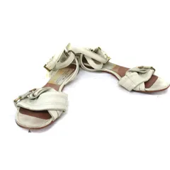 ピッピシック PIPPICHIC アンクルストラップ サンダル オープントゥ 37 アイボリー 白 /KT3