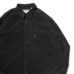 90's リーバイス Levi's 60560-1361 ブラックデニム シャツ 長袖 (XL) 黒 打ち込みボタン 90年代 旧タグ オールド 1996年製 赤タブ アメリカ古着 USED ビンテージ ヴィンテージ
