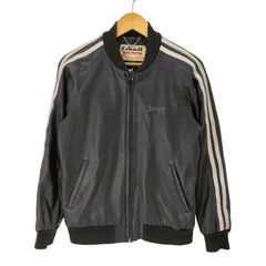 SCHOTT ラムレザー ジップアップパーカー サイドライン 柔らか質感 黒