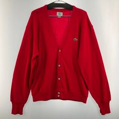 希少XL 70s-80s IZOD ラコステ カーディガンUSA 赤 あいみょん - メルカリ