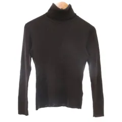 ユニクロ UNIQLO ニット セーター  L 茶 ブラウン タートルネック 長袖 リブ編み /NU ■ECF003