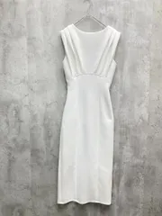 anuans アニュアンス フォルムタックナローワンピース ノースリーブ ワンピース sizeS/ホワイト ■◆ レディース