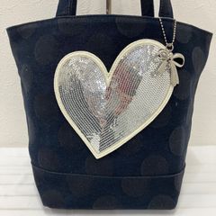 極美品 シンクビー トートバッグ 黒ベロア生地 豪華刺繍＆ビーズ等 