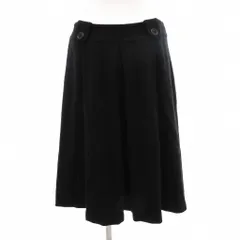 ソニア ソニアリキエル SONIA SONIA RYKIEL スカート アンゴラ混 44 黒 ブラック ボタン付き プリーツ ミディ丈 /TQ ■ECF003のサムネイル