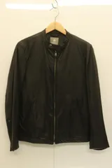 【中古】 nano universe メンズシングルライダースジャケット M シングルライダースジャケット nano universe M 黒 ブラック