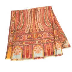 美品 ETRO エトロ ストール ウール シルク ペイズリー柄 スカーフ レディース AN3001 