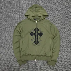 アーカー クロス カーキ フーディー ジップアップ