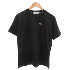 フィラ FILA 美品 Tシャツ M 黒 ブラック 半袖 ラウンドネック ロゴプリント /IL ■ECF003