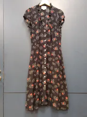 M9　Rouje Paris ワンピース　☆ルージュ☆　40size　フレンチフリル袖　Vネックフリルトリミングのサムネイル
