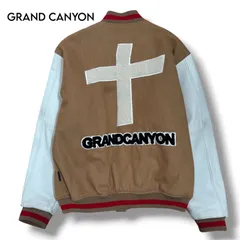 【GRAND CANYON 】初期　袖レザースタジャン クロスサガラワッペン　XLのサムネイル