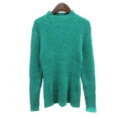 オペークドットクリップ OPAQUE.CLIP ニット セーター ハイネック 長袖 リブ 40 L 緑 グリーン /MN