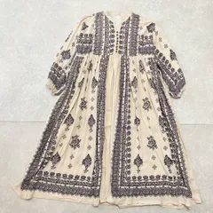 CRAFT STANDARD BOUTIQUE（クラフトスタンダードブティック）パネル柄ウエスト切り替えボリューム ワンピース インド製 F エスニック