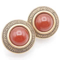 S987 MONET モネ イヤリング レッドストーン風 ゴールドカラー デザイン コスチュームジュエリー