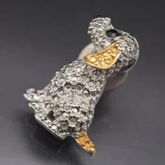 S765 ピンブローチ 犬 ドッグ デザイン シルバーカラー ラペルピン コスチュームジュエリー