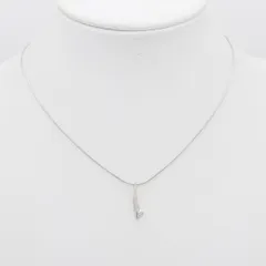 S652 ダイヤモンド 925刻印 ペンダント ネックレス デザイン シルバー 4月誕生石