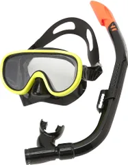 リーフツアラー Reef Tourer マリン シリコーン製 マスク&弁付きWガードシュノーケル 大人用2点セット  RC0110 BKFY ブラック/フラッシュイ