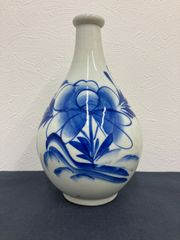 砥部焼 梅山窯 花瓶 花器 染付 花文 徳利型 陶器 - メルカリ
