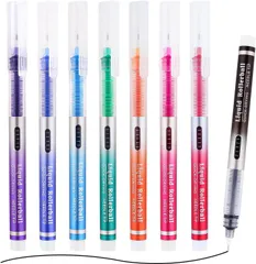 EYEYE ボールペン 8色 ペンセット 8本パック 0.5mm 水性ボールペン 細字 ローラーボールペン 学校 オフィス 描画 塗り絵 なめらかな書き心地　a-782