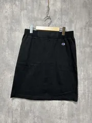 Champion チャンピオン ストレッチツイル ワンポイントロゴ ひざ丈 タイト スカート sizeL/黒 ■■ レディース