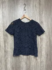 nano universe ナノユニバース 総レース ブラウス シャツ size36/濃紺 ■◆ レディース
