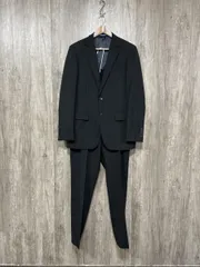 PERSON'S FOR MEN パーソンズフォーメン ウール混 ビジネス セットアップ ジャケット パンツ スーツ sizeXL/黒 ■■ メンズ