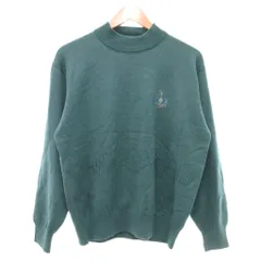 トラサルディ TRUSSARDI スポーツ ニット セーター 48 青 ブルー ロゴ刺繍 ハイネック 長袖 /NU ■ECG003のサムネイル