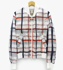 MONCLER/GAMME BLEU/モンクレール/ガムブルー/RIND/チェック/ナイロンブルゾン/サイズ2/ホワイト系/メンズ/FF3343のサムネイル